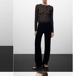 NWT Wide leg velvet pants - Mango, Size Small